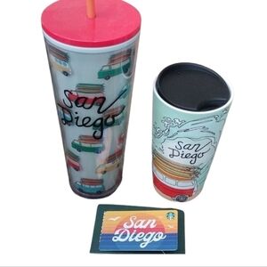 Starbucks San Diego Cold Cup + Tumbler + Blank Gift Card